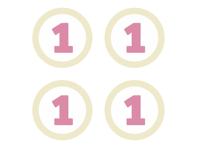 4 éléments décoratifs pour la table 1st Birthday rose - Pink First Birthday