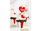 6 moules à cupcakes à rayures roses et rouges en carton - Sweet Love Collection