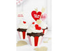 6 moules à cupcakes à rayures roses et rouges en carton - Sweet Love Collection