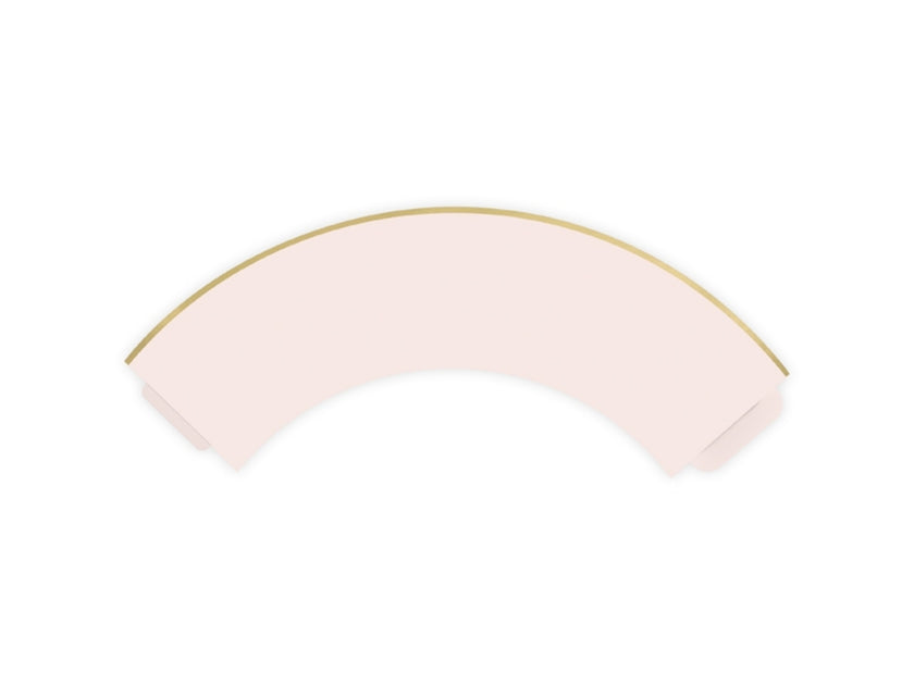 6 moules à cupcakes rose pastel bord doré en carton