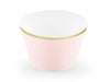 6 moules à cupcakes rose pastel bord doré en carton