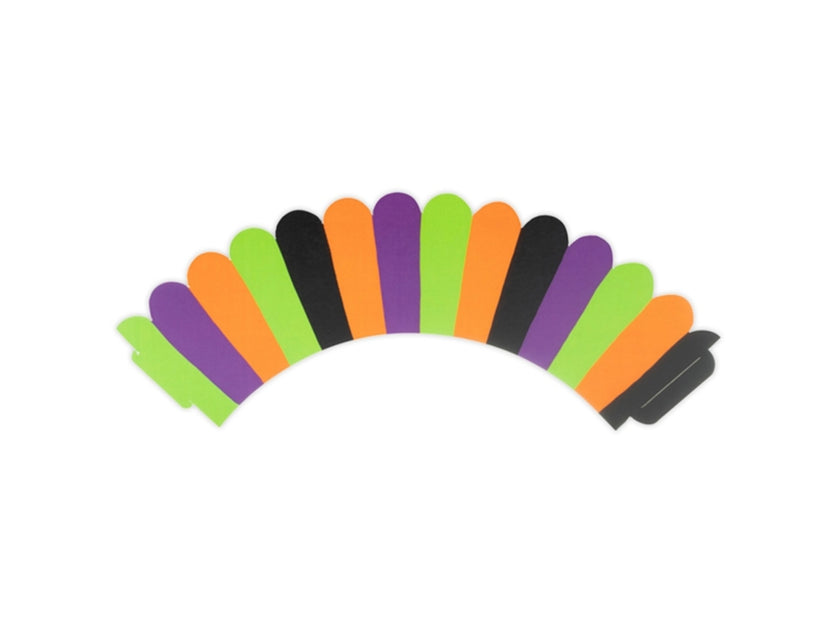 6 moules à cupcakes à rayures multicolore en carton - Hocus Pocus Collection