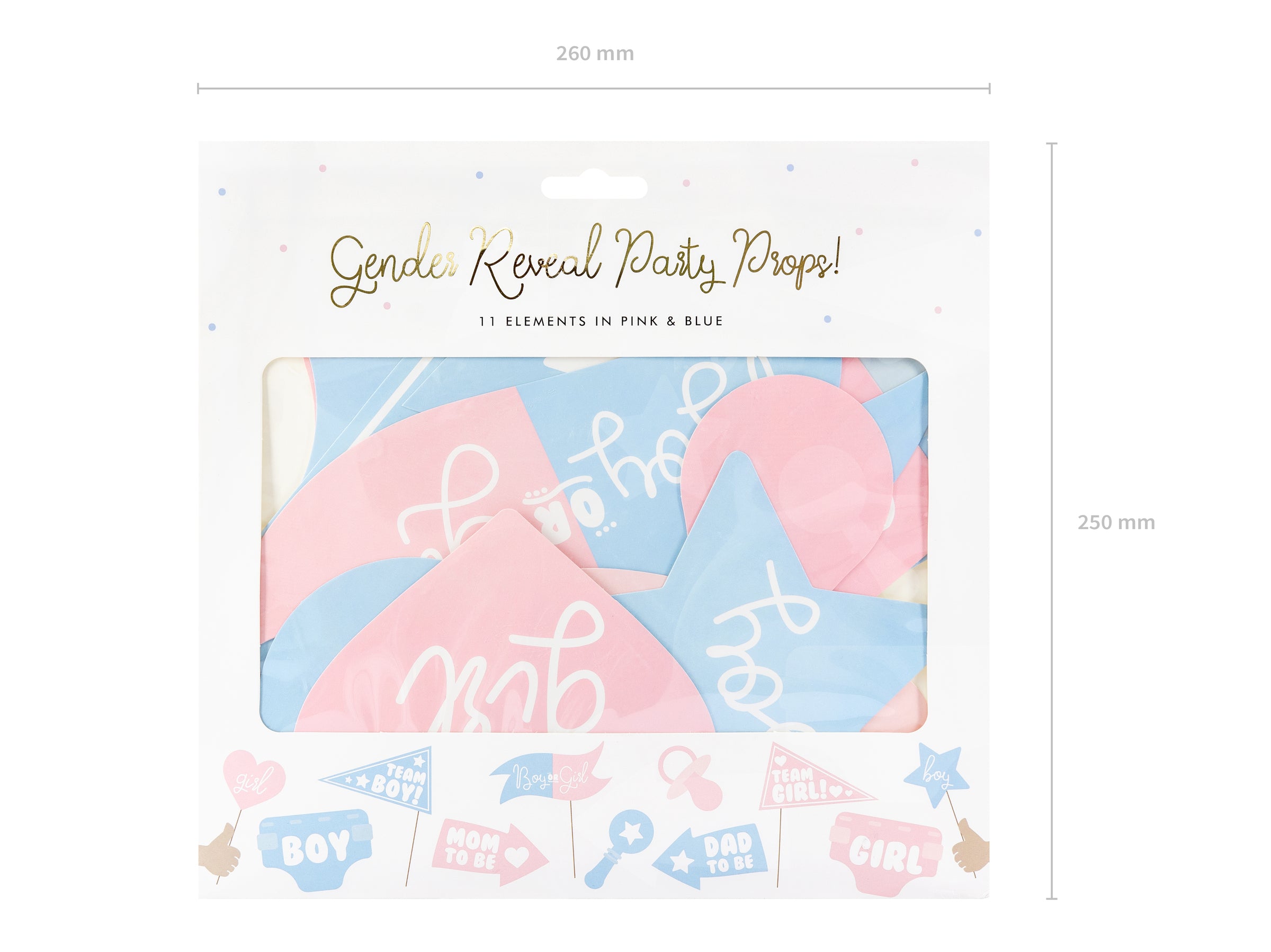 11 pièces variés bleu et rose de baby shower pour photobooth - Gender Reveal Party