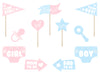 11 pièces variés bleu et rose de baby shower pour photobooth - Gender Reveal Party