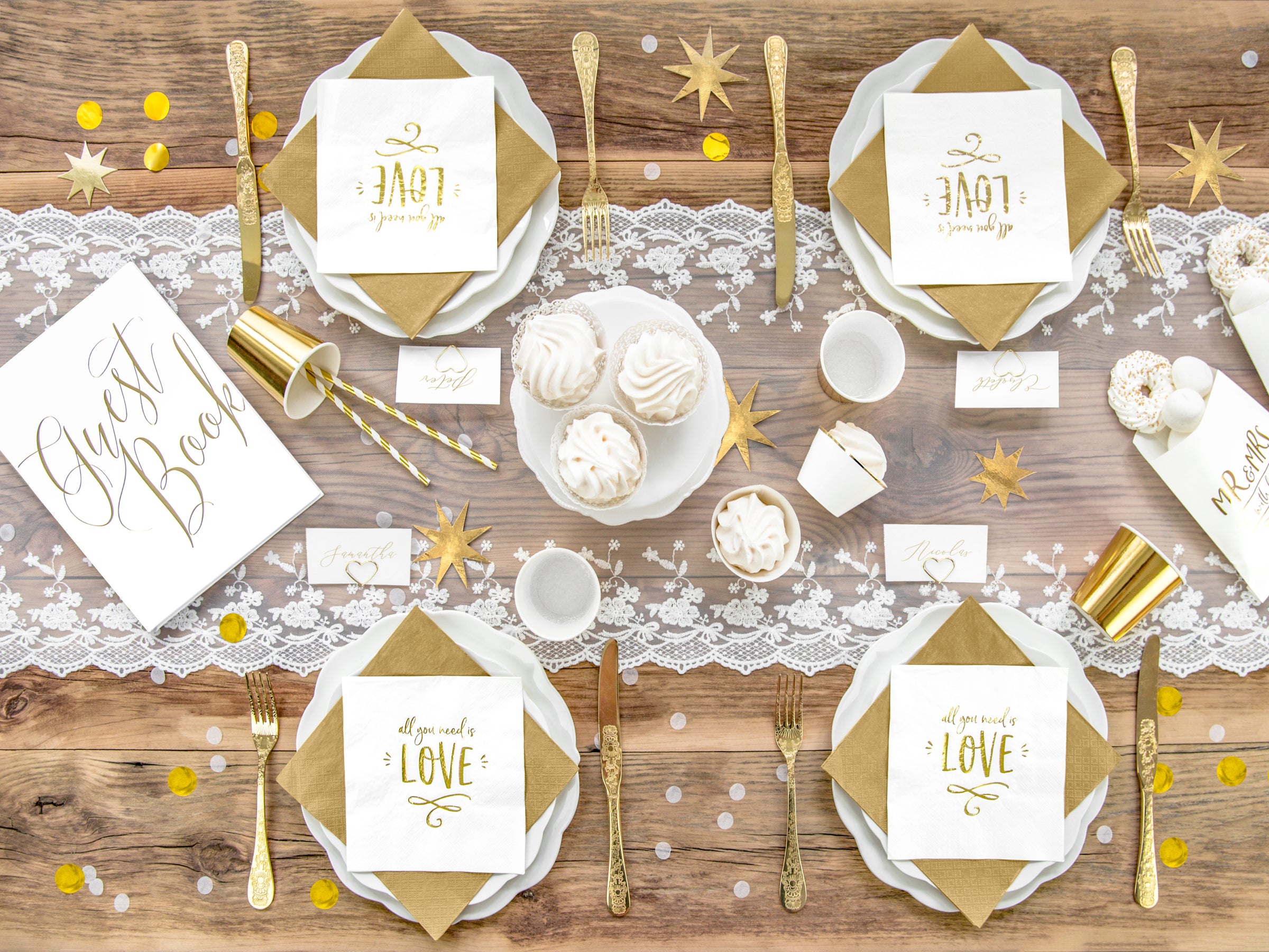 Confettis rond doré pour la table - New Year & Carnival