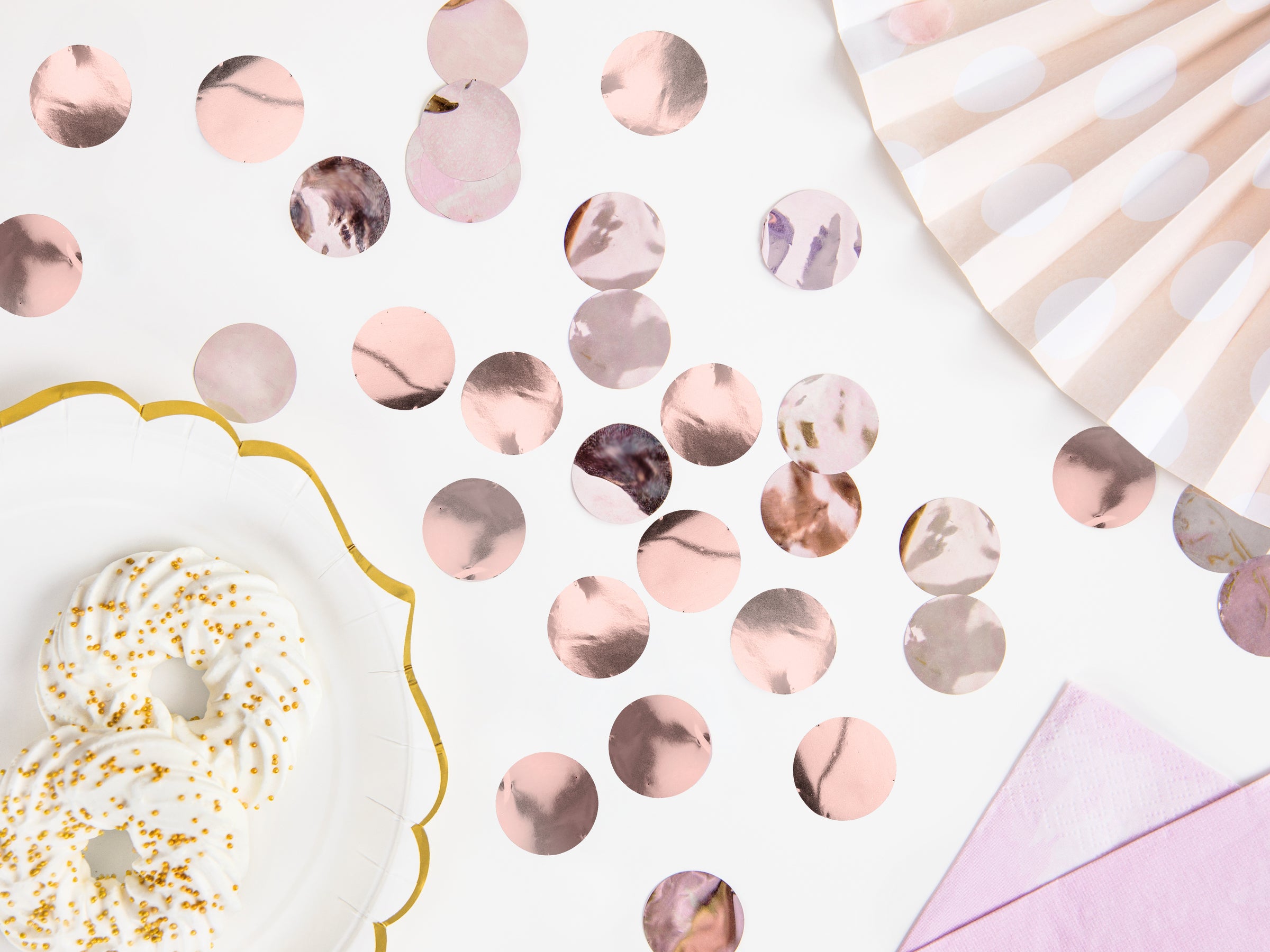 Confettis rond rose gold pour la table - New Year & Carnival