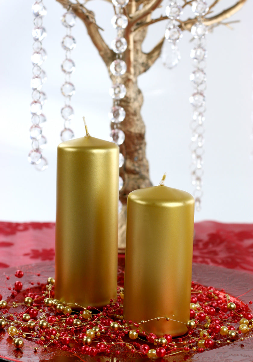 1 bougie dorée (15x6 cm)