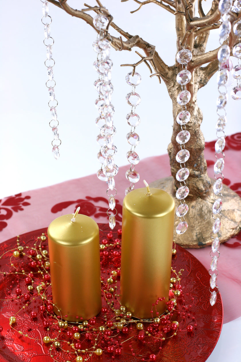 1 bougie dorée (15x6 cm)