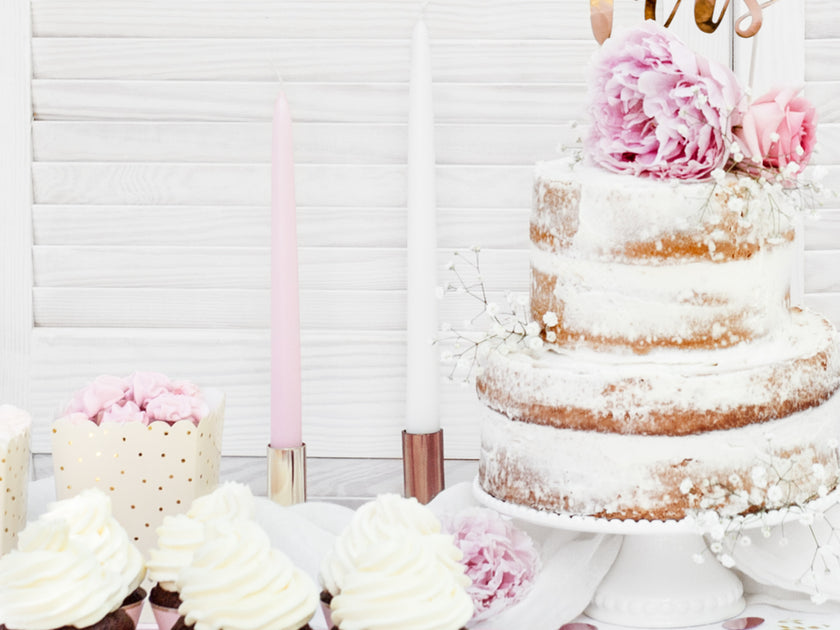 10 bougies blanches mat de 24 cm