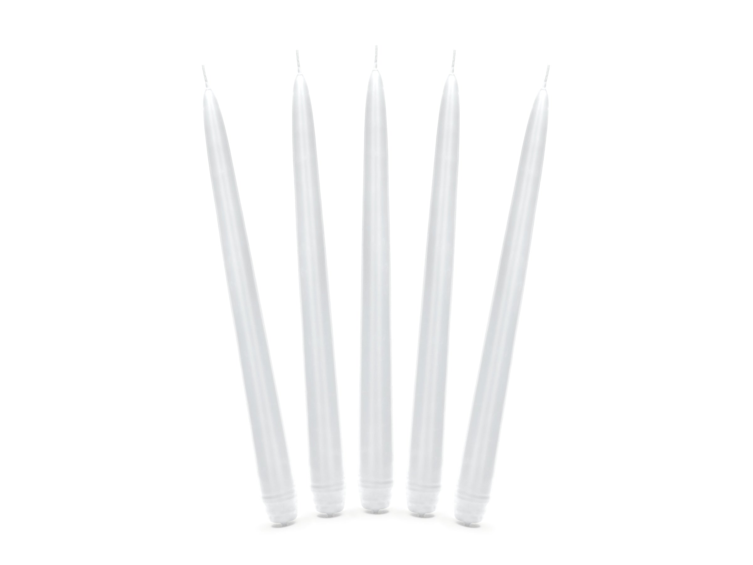 10 bougies blanches mat de 24 cm