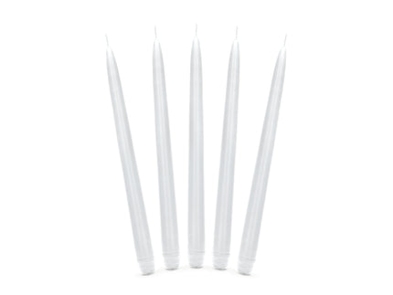 10 bougies blanches mat de 24 cm