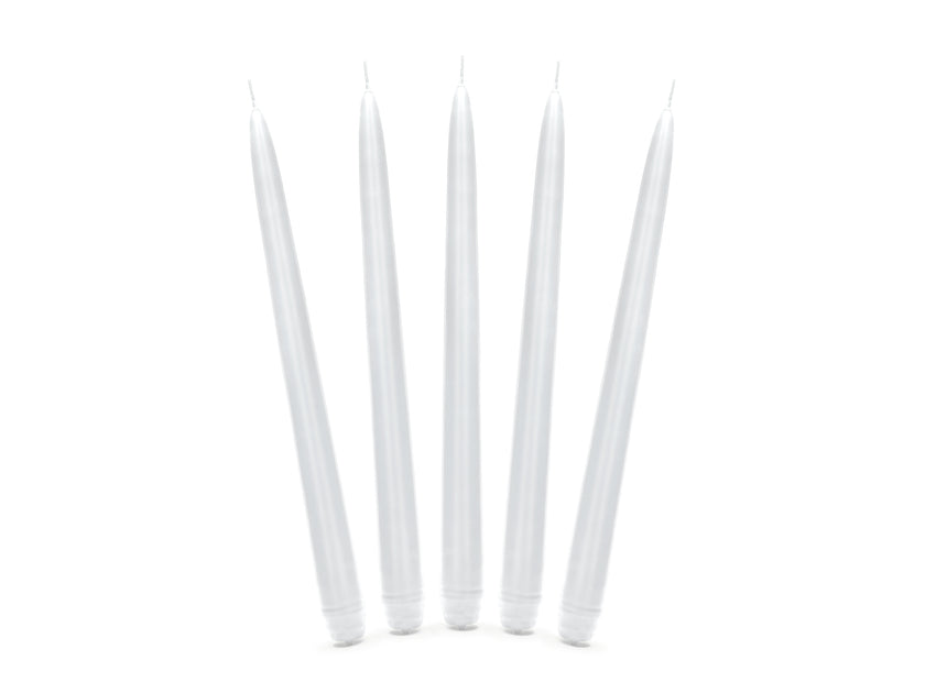 10 bougies blanches mat de 24 cm
