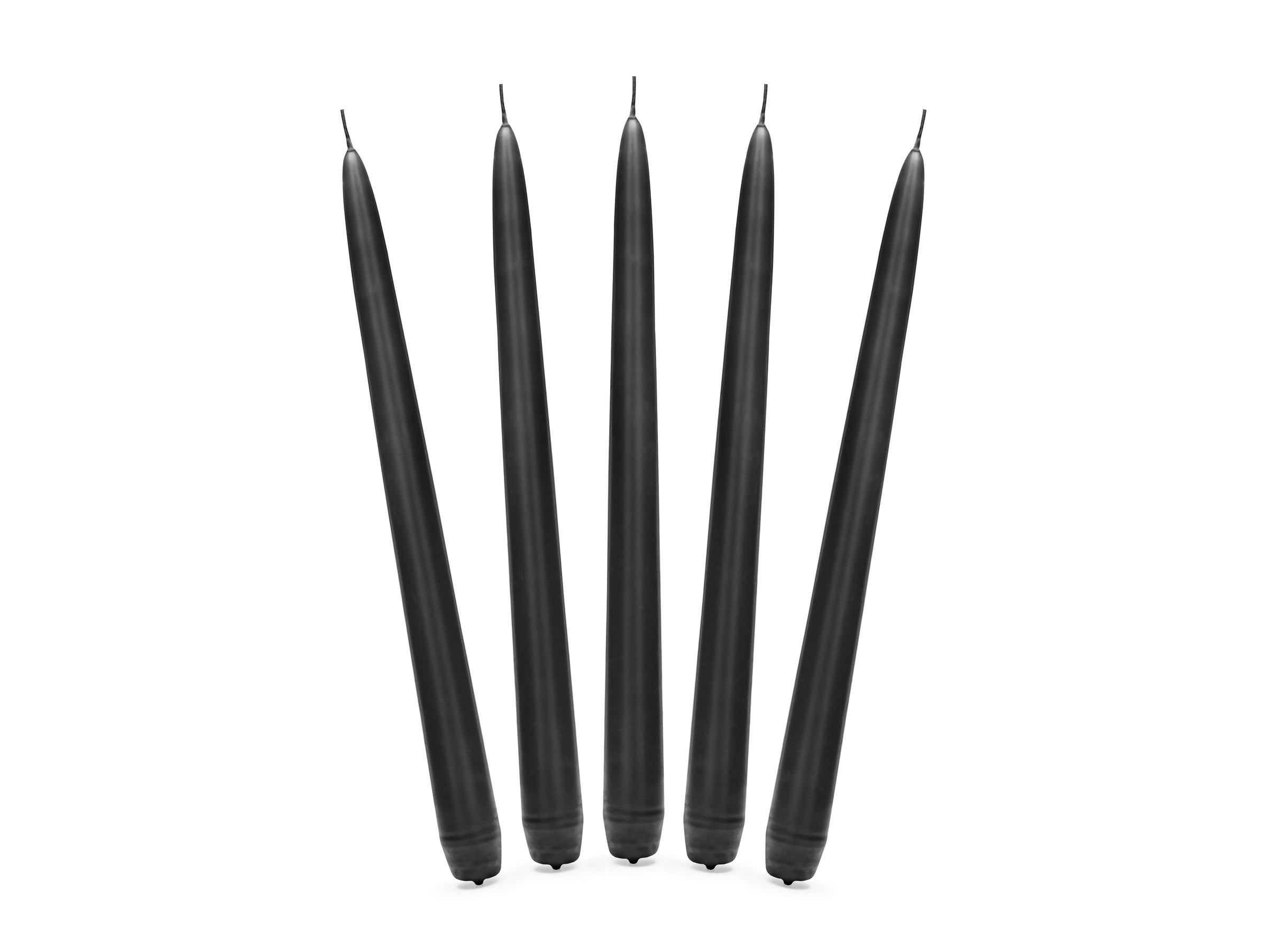 10 bougies noires mat de 24 cm