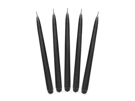 10 bougies noires mat de 24 cm