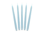 10 bougies bleu ciel mat de 24 cm