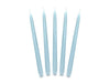 10 bougies bleu ciel mat de 24 cm