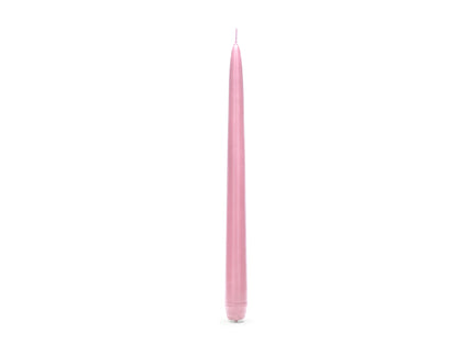10 bougies roses pastel mat de 24 cm