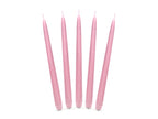 10 bougies roses pastel mat de 24 cm