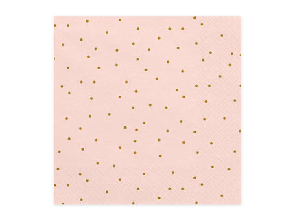 20 serviettes roses à pois dorés en papier - Wedding in rose colour