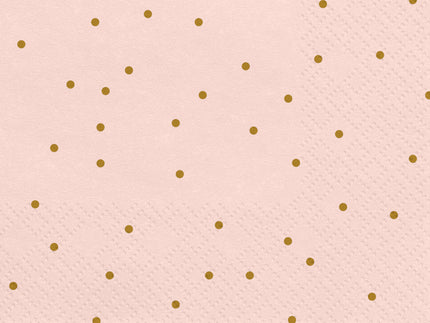 20 serviettes roses à pois dorés en papier - Wedding in rose colour