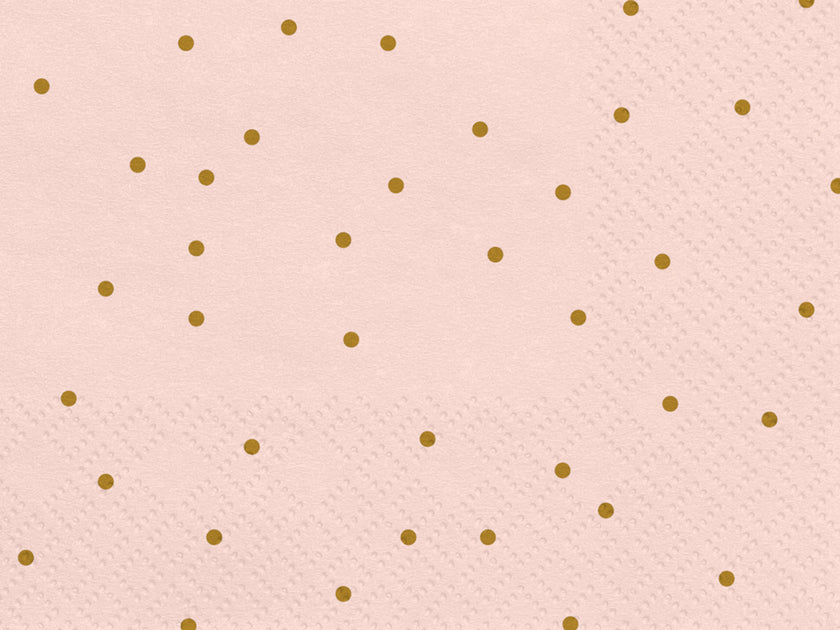 20 serviettes roses à pois dorés en papier - Wedding in rose colour