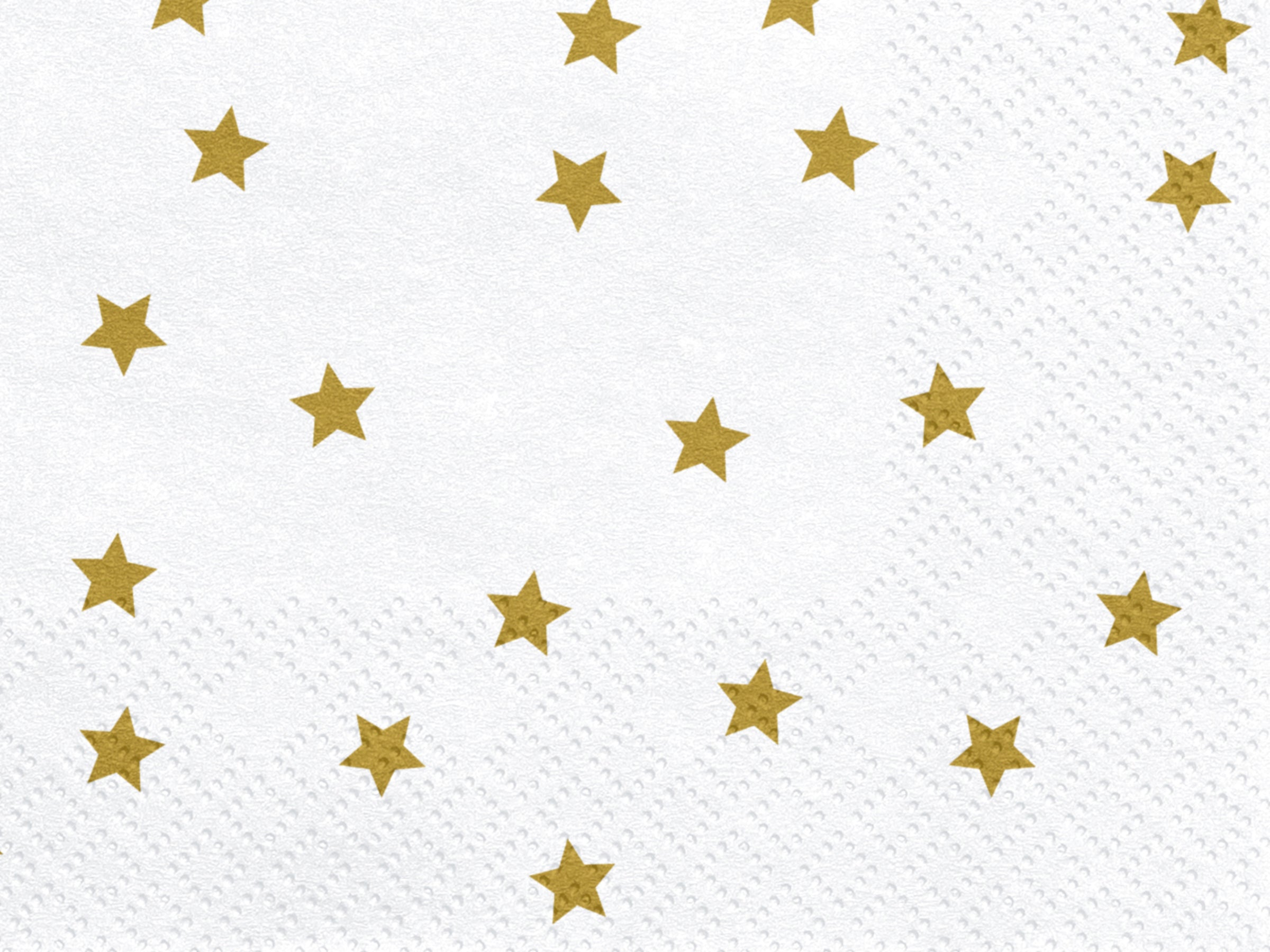 20 serviettes blanches avec étoiles dorées en papier