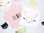 20 serviettes blanches motifs chat en papier - Meow Party