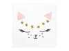 20 serviettes blanches motifs chat en papier - Meow Party