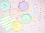 20 serviettes vertes pastel motifs 