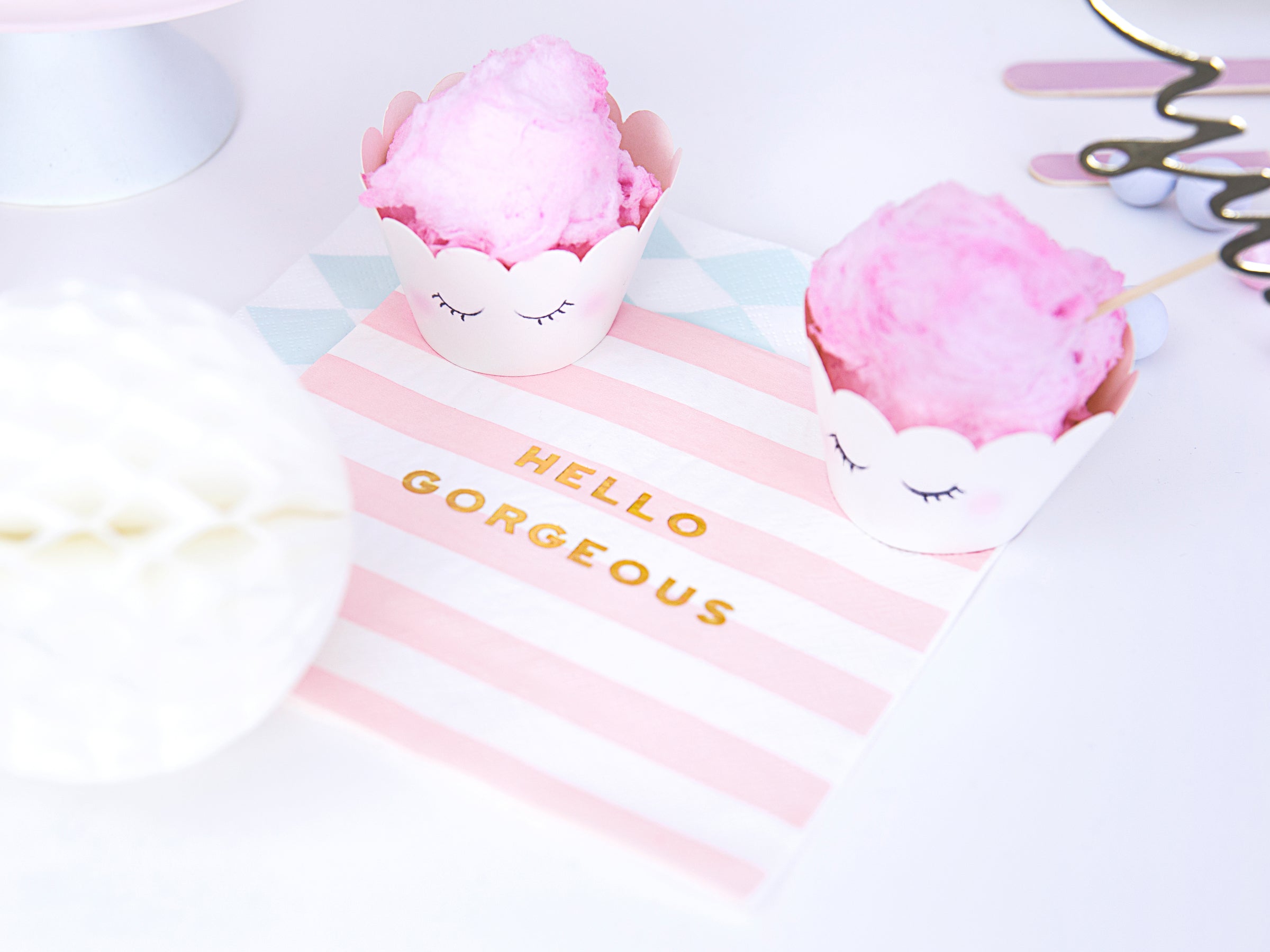 20 serviettes rose pastel à motifs 