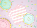 20 serviettes rose pastel à motifs 