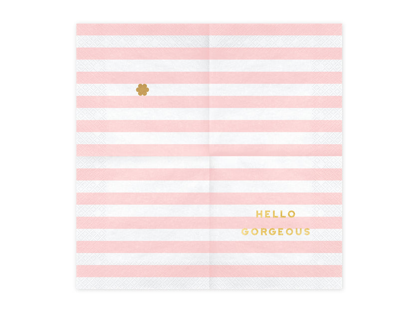 20 serviettes rose pastel à motifs 