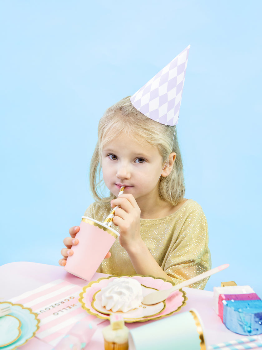 20 serviettes rose pastel à motifs 