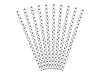 10 pailles blanches à pois noirs en papier - Meow Party
