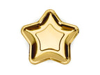 6 assiettes dorées en forme d'étoile en carton - New Year’s Eve & Carnival