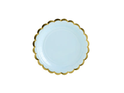 6 assiettes bleues pastel en carton - Yummy