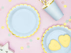 6 assiettes bleues pastel en carton - Yummy