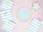 6 assiettes bleues pastel en carton - Yummy