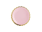 6 assiettes rose pastel en carton - Yummy