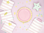 6 assiettes rose pastel en carton - Yummy