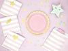6 assiettes rose pastel en carton - Yummy