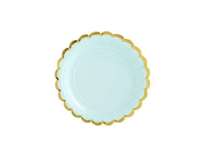 6 assiettes vertes menthe en carton - Yummy