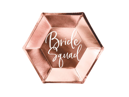 6 assiettes rose gold 