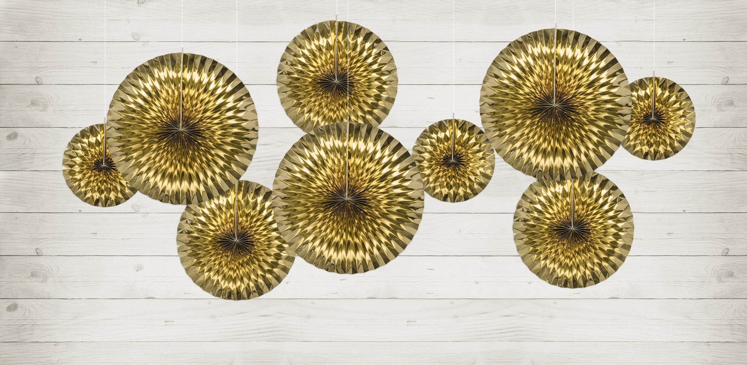 3 rosaces en papier doré