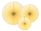 3 rosaces en papier jaune avec bord doré - Yummy