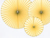 3 rosaces en papier jaune avec bord doré - Yummy