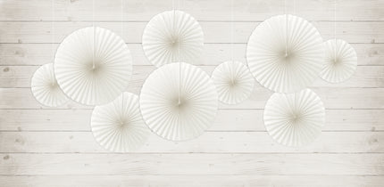 3 rosaces en papier blanc cassé