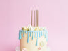 12 bougies d'anniversaire dorées de 12,5 cm