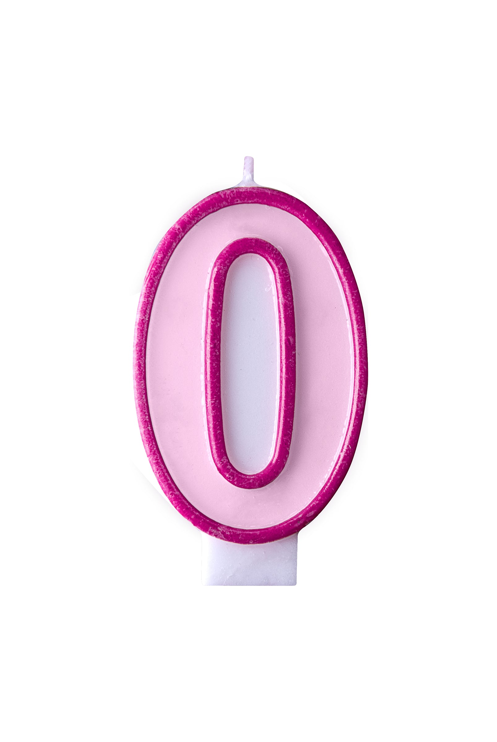 Bougie anniversaire rose chiffre 0