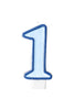 Bougie anniversaire bleu chiffre 1